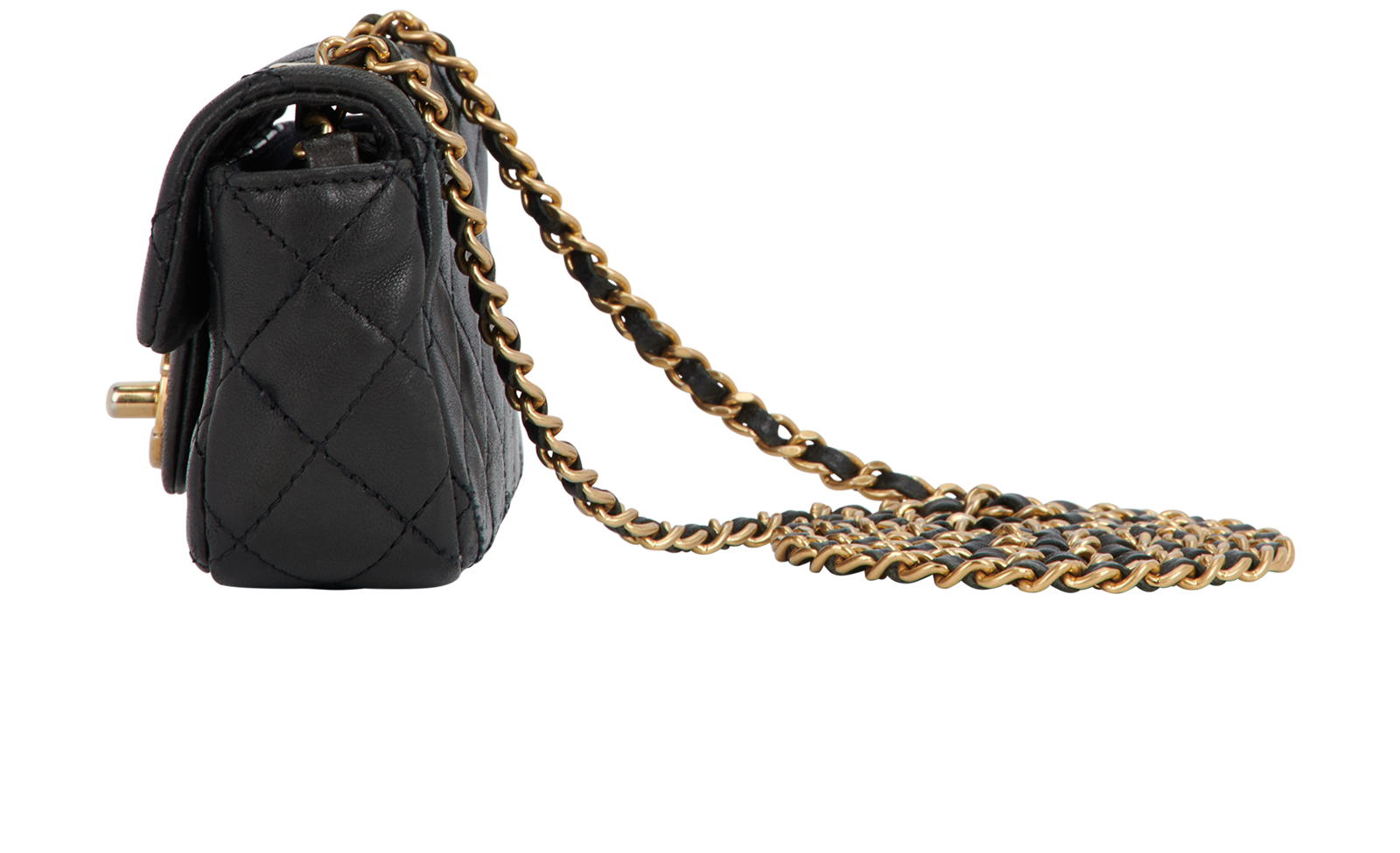Super Mini Flap Bag, &pound;1,600, Handbags, Black, Lambskin Leather, Bottom view